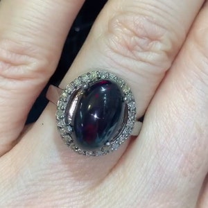 Natural Fire Opal Ring - New Year Special with Pave Diamonds - Handmade Fine Jewelry in 925 Sterling Silver - Perfect Love Gift for Her