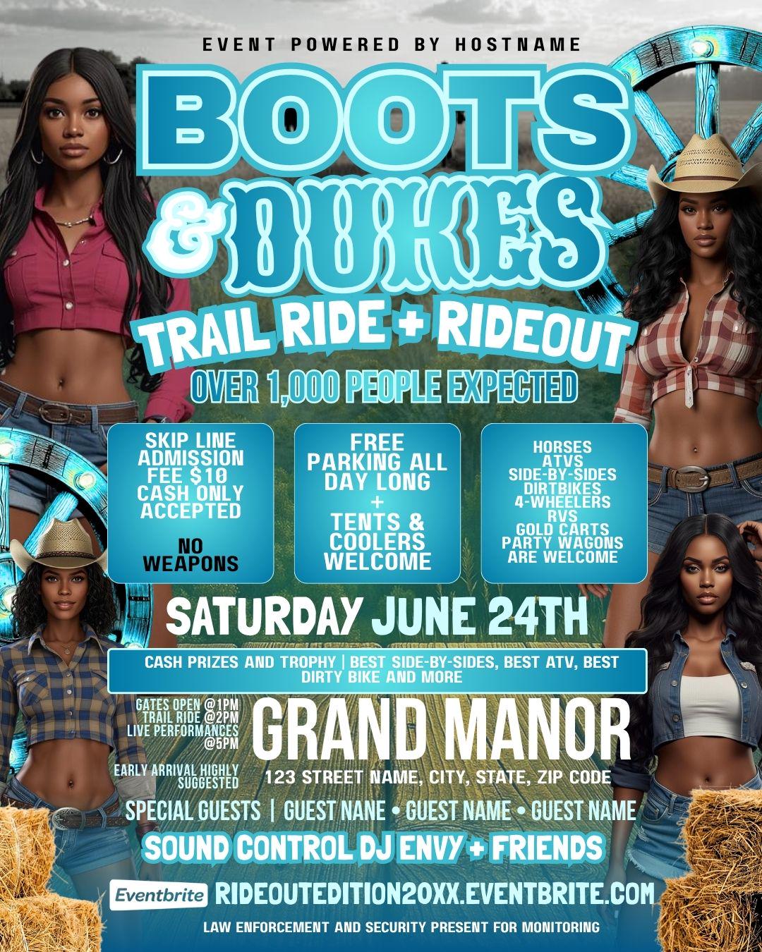 Trail Ride Flyer Templates, ATV, Dirtbike Party (editable Canva Digital ...
