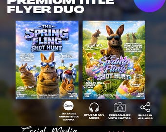 Editable Easter Shot Hunt Flyer Template, Spring Fling Event (Digital Download)