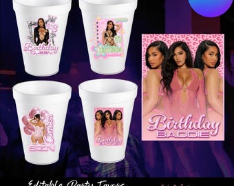 Editable Birthday Party Cup Template (Canva)