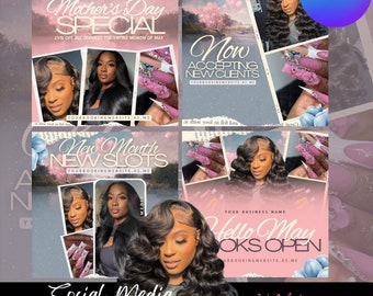 May Bookings Flyer, May Bookings Available, May Appointment Flyer, Spring Flyer, Hair, Nails, Makeup, Lashes , Spring Booking Flyer