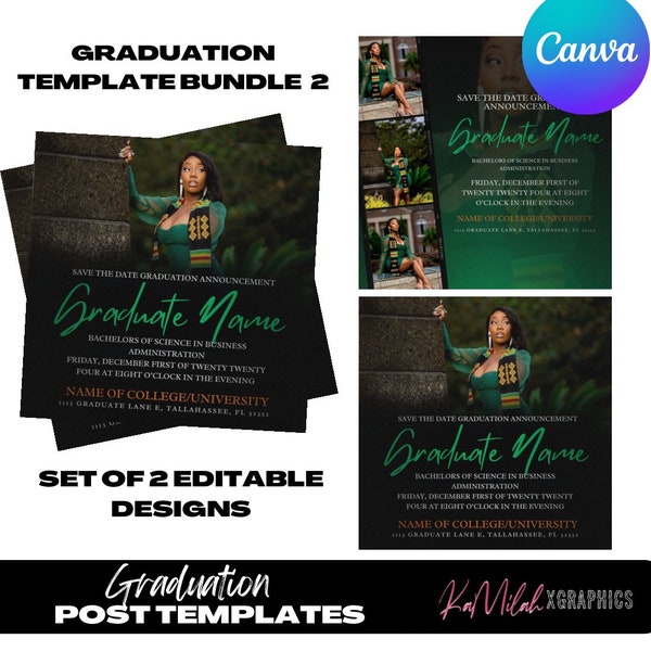 Graduation Invitation Flyer, Graduation Party, Class Of 2024, Congrats to the Grad, Degree, E-flyer, Pre-made Flyer, Canva Template