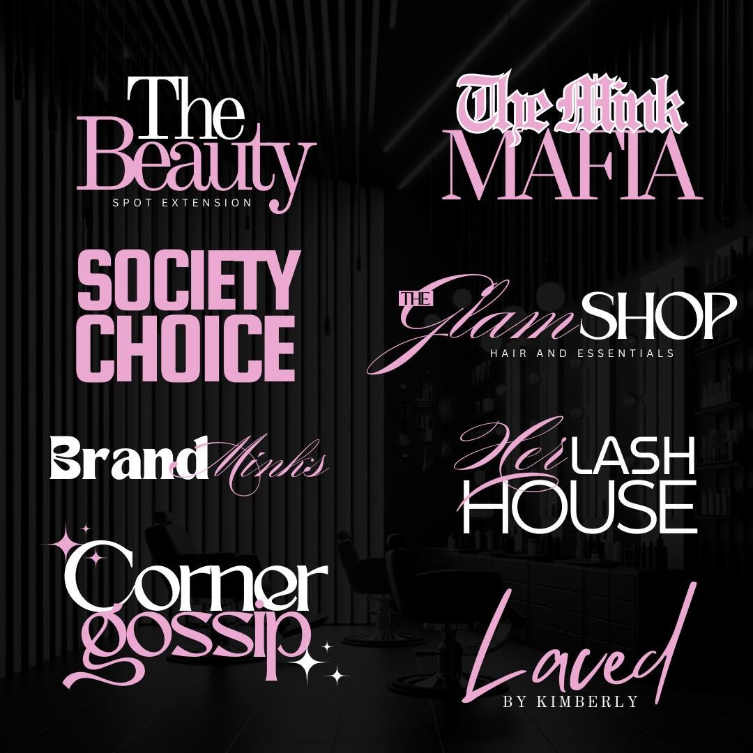 Custom Text Logo Bundle, Luxury Logo Design, Business Branding, Beauty ...