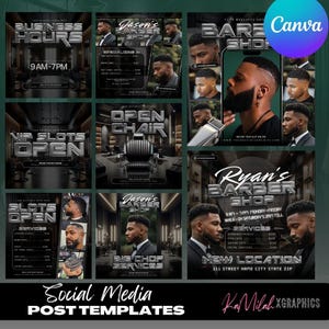Barber Flyer (10 TEMPLATES), Barber Bundle 4, Barbershop flyer, Canva Flyer, Appointment Flyer, Book Now Flyer, Editable Template