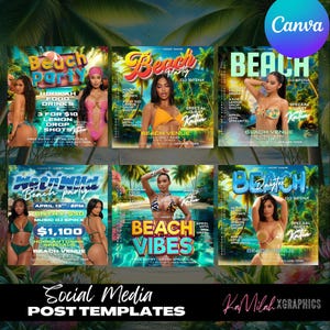Pool Party Flyer (6 TEMPLATES) Club Flyer, Beach Party Flyer, Beach Party, Pool Party, Mansion Party, Yacht Party, Water Party, Event Flyer