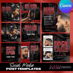 Barber Flyer (10 TEMPLATES), Barber Bundle 3, Barbershop flyer, Canva Flyer, Appointment Flyer, Book Now Flyer, Editable Template