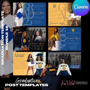 Folleto de invitación de graduación 16, fiesta de graduación, clase de 2025, felicitaciones al graduado, título, folleto electrónico, folleto prediseñado, plantilla de Canva