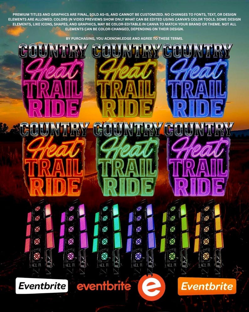 Trail Ride Party Flyer, ATV, Dirtbike Event (editable Canva Template ...