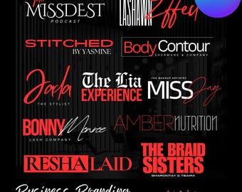 Luxury Text Logo Bundle, Business Branding, Canva Editable Logo