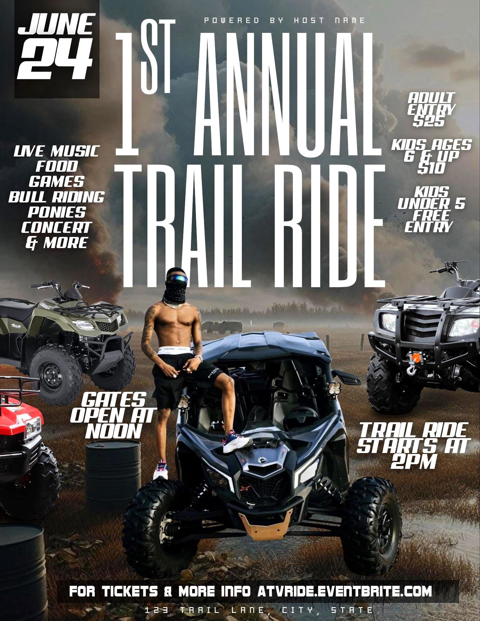 ATV Trail Ride Flyer Template, Western Party (digital Download) - Etsy