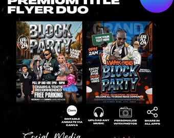 Plantillas de volantes para fiestas de bienvenida, diseño editable en Canva