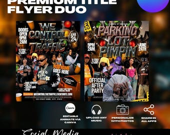 Club Flyer Templates, Traffic Light Party, Canva Editable (Digital Download)
