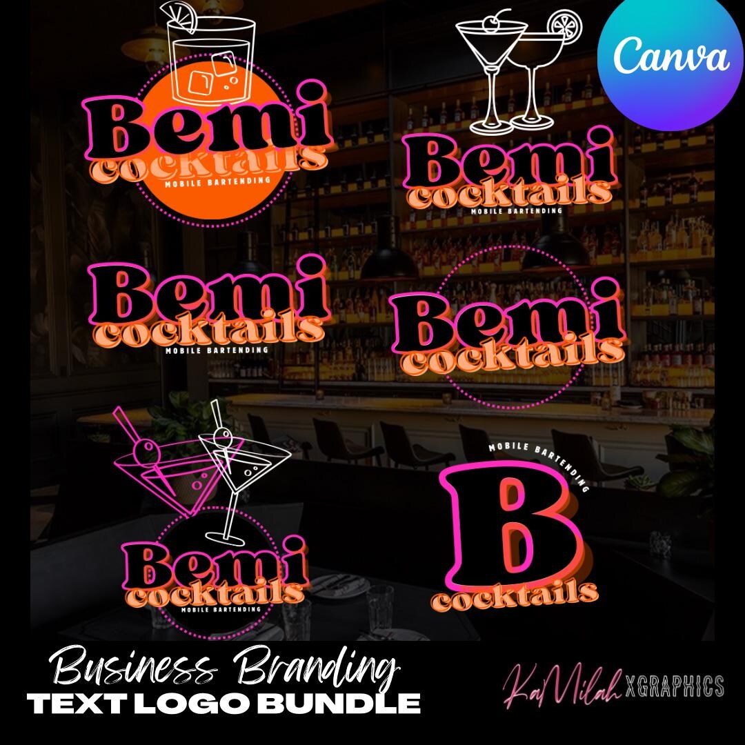 Custom Text Logo Bundle, Luxury Logo Design, Business Branding, Beauty ...