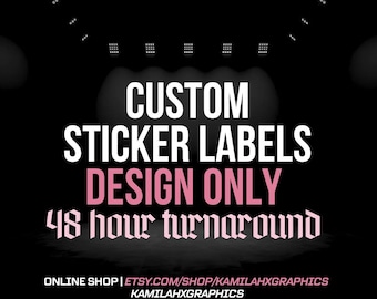Custom Sticker Labels Design, Text & Photo Options (Digital File)