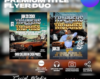 Fallensteller und Trophäen Event Flyer Vorlage (Digitaler Download)