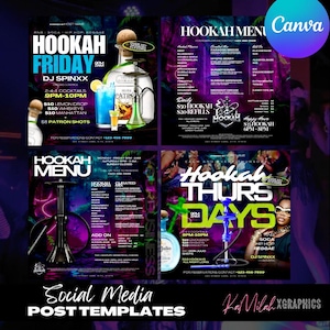 Shisha Flyer (4 VORLAGEN), Ladies Night Flyer, Event Flyer, Party Flyer, Girls Night Flyer, Geburtstag Flyer, Baddies Flyer, Lit Night Flyer