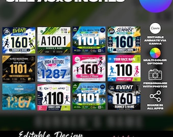 Modèle de dossard de course personnalisé (téléchargement numérique)