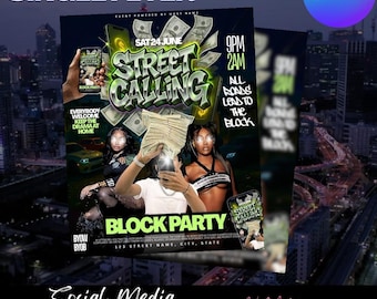 Street Calling Block Party Flyer Vorlage (Canva)