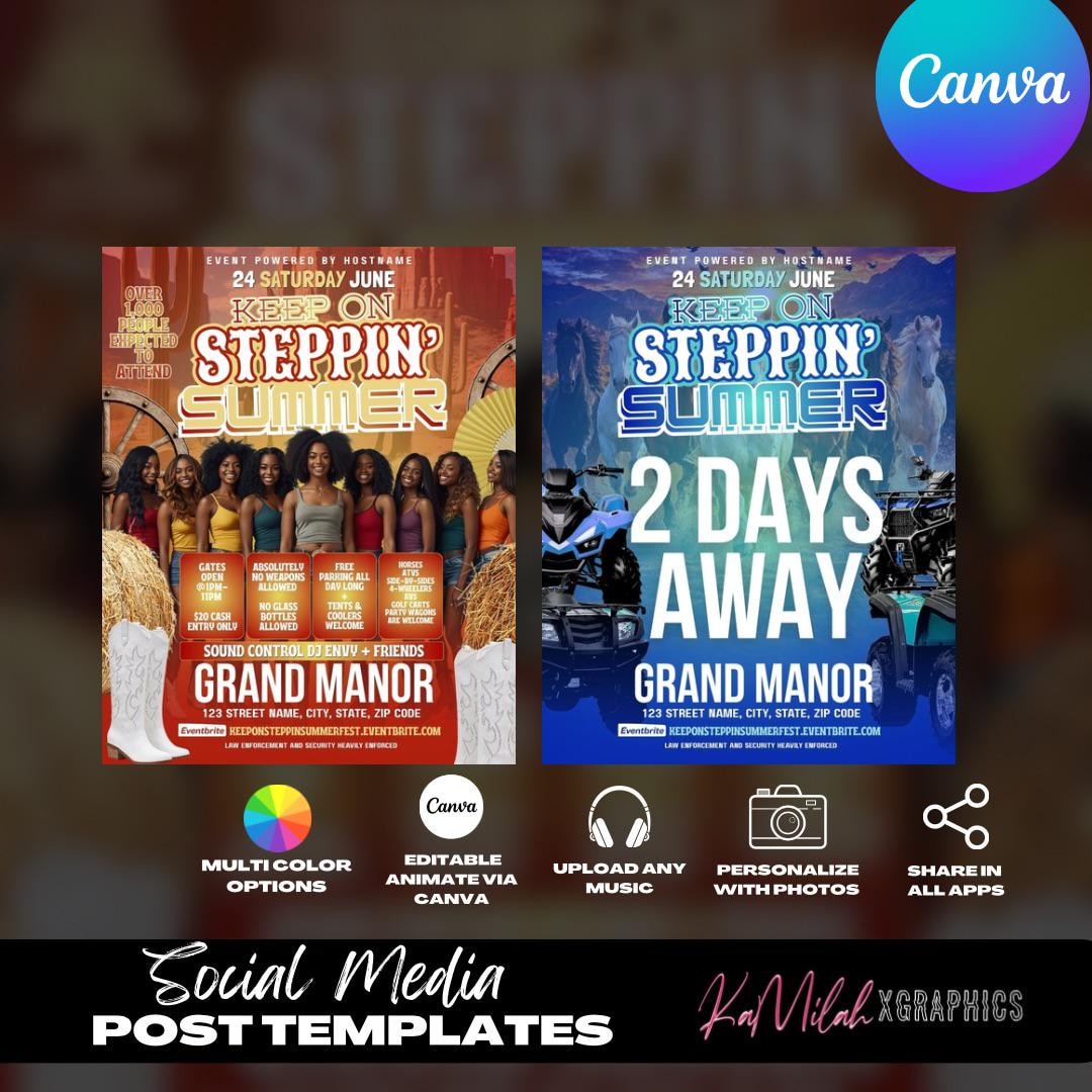 Trail Ride Flyer Templates, ATV, Dirtbike Party (editable Canva Digital ...