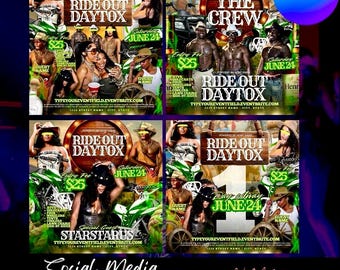 ATV Party Flyer Templates, Ride Out Event (Canva Editable)