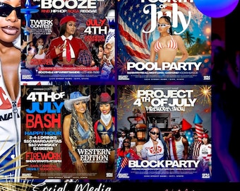 Modèles de Flyer du 4 juillet, fête de l'indépendance (produit numérique modifiable sur toile)