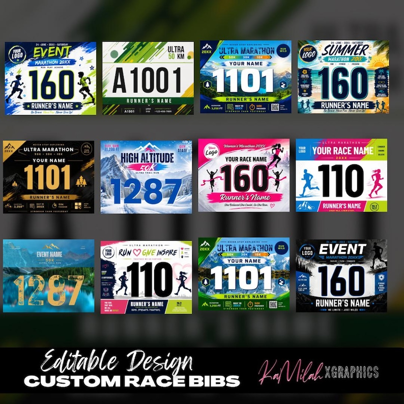 Custom Race Bib Canva Template (digital Download) - Etsy UK