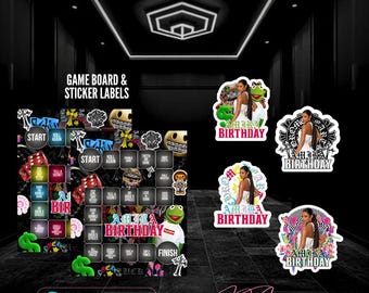 Chrome Hearts Inspired Editable Game Board Template 16x20 and Sticker Template Bundle (Canva Digital Download)