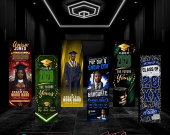 Graduation Banner Templates, Multicolor, Editable Canva Design (Digital Download)