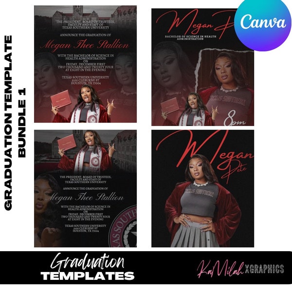 Graduation Invitation Flyer, Graduation Party, Class Of 2024, Congrats to the Grad, Degree, E-flyer, Pre-made Flyer, Canva Template