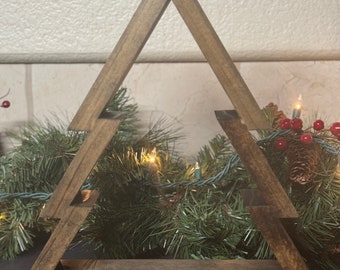 Handcrafted Wooden Christmas Tree Home Decor | Dark Walnut Finish