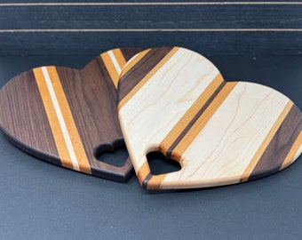 Heart Charcuterie Board | Walnut, Maple, Mahogany & Cherry Wood | Handmade