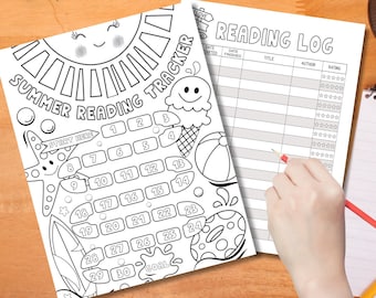 Printable Summer Reading Tracker for Kids: Colorable Reading Log (PDF Download)