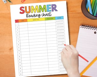 Summer Reading Chart for Kids: Printable Tracker Challenge (PDF Download)