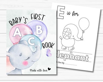 ABC Coloring Book: Baby Shower Guest Book Alternative (PDF Printable)