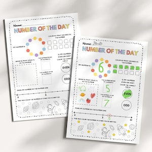 Number Learning Printable: Preschool Math Activities (PDF)