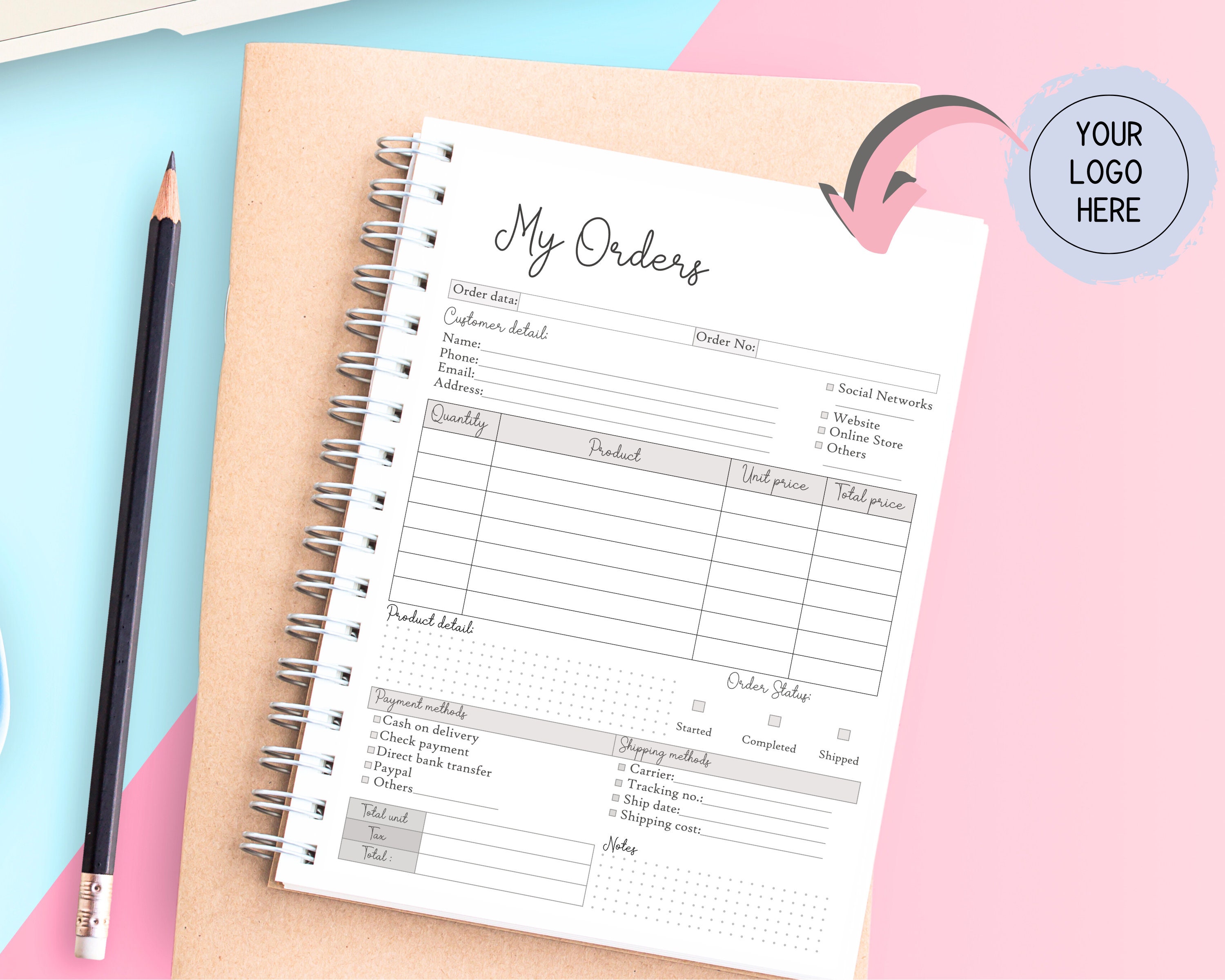 Printable Order Book for Small Businesses Keep Track of Your Customer ...
