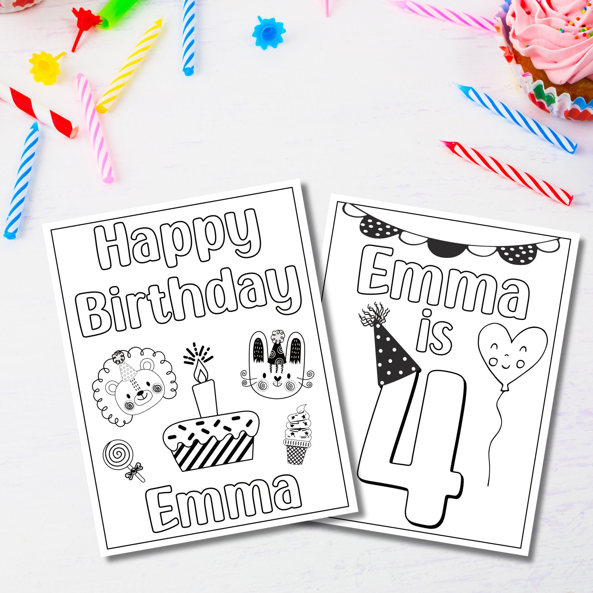 Printable Personalized Birthday Coloring Sheets, Custom Happy Birthday ...