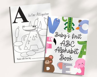 Animal Alphabet Coloring Book: Baby Shower Game (Digital Download)
