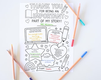 Teacher Appreciation Coloring Page: Printable Thank You Gift (Digital Download)