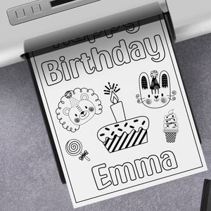 Printable Personalized Birthday Coloring Sheets, Custom Happy Birthday ...
