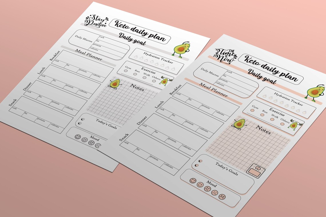 Printable Keto Daily Plan , Macros &amp; Meal Tracking Log Ketogenic Diet ...