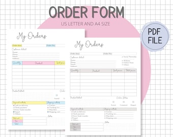 Printable Order Book for Small Businesses Keep Track of Your Customer Sales, Order Log for Online and Retail Store