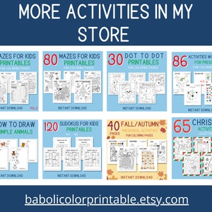 80 Mazes to Print for Kids With Solutions Fun Activities and - Etsy