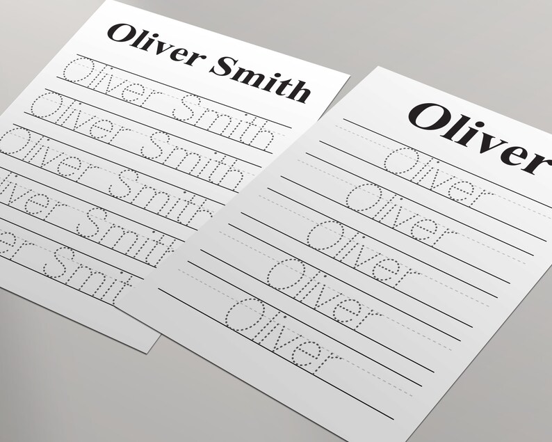 Name Writing Grid Personalized Name Tracing Worksheet: Handwriting Practice (digital ...
