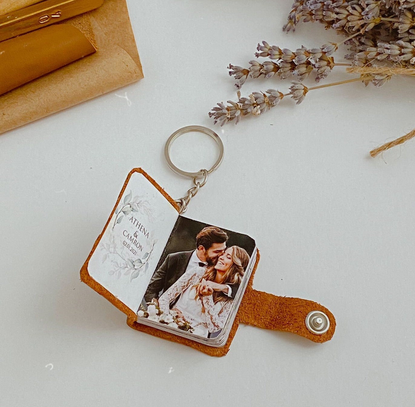 ❤️Buy 2 FREE SHIPPING❤️|Personalized Leather Photo Keychain - Couples Gift for Boyfriend, Anniversary Gifts Couples, Gift for husband