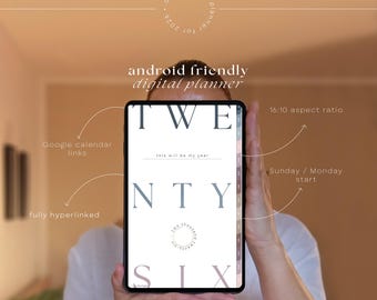 2026 Samsung Notes Planner – Android Digital Planner, Hyperlinked, Google Calendar, Full Screen (16x10)