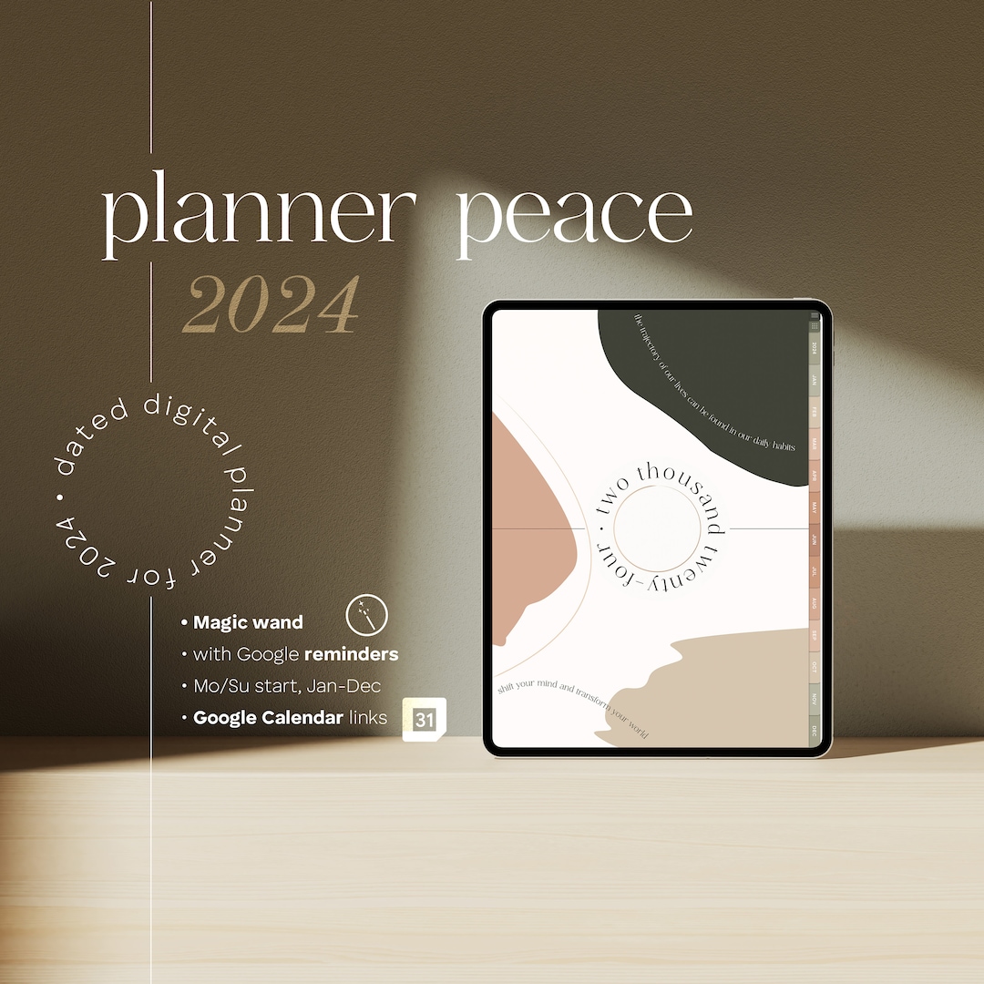 2024 Digital Planner With Google Calendar Sync Monthly, Weekly, Daily