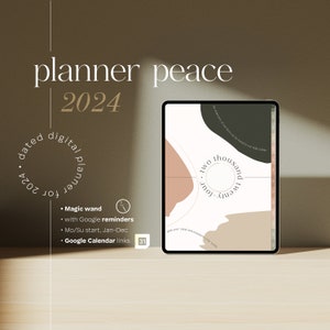 2024 Digital Planner with Google Calendar Sync • Monthly, Weekly, Daily - Dated iPad Planner for GoodNotes • Vertical, Modern Life Planner