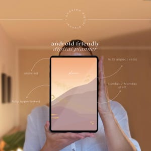 Undated Android Digital Planner for Samsung Notes - 16:10 Tablet Aspect Ratio, Hyperlinked, Daily Weekly Monthly Planning, Templates (PDF)
