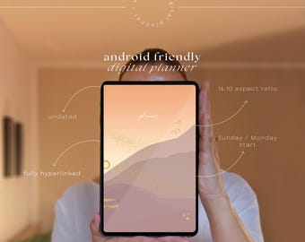 Undated Android Digital Planner for Samsung Notes - 16:10 Tablet Aspect Ratio, Hyperlinked, Daily Weekly Monthly Planning, Templates (PDF)